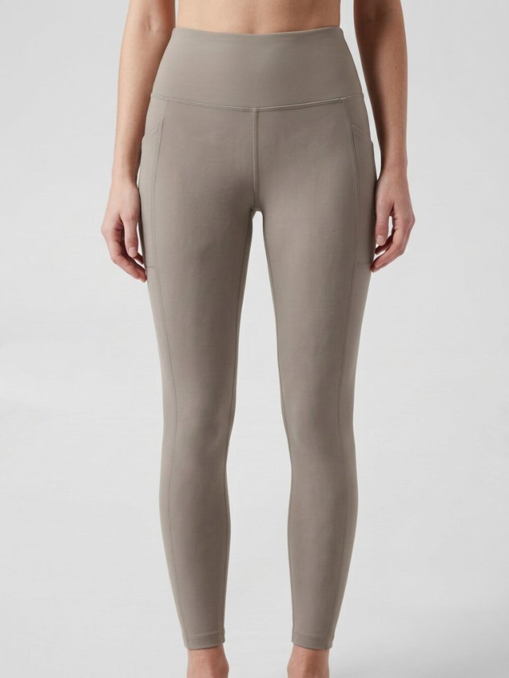 Danskin Taupe High-Waisted Leggings with Side Pockets – Size M